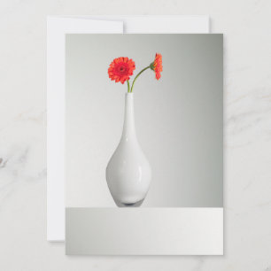 Blumen Orange Gerbera in Vase Dankeskarte