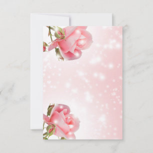 Blumen-Ornament Baby Mädchen und Rose RSVP Karte