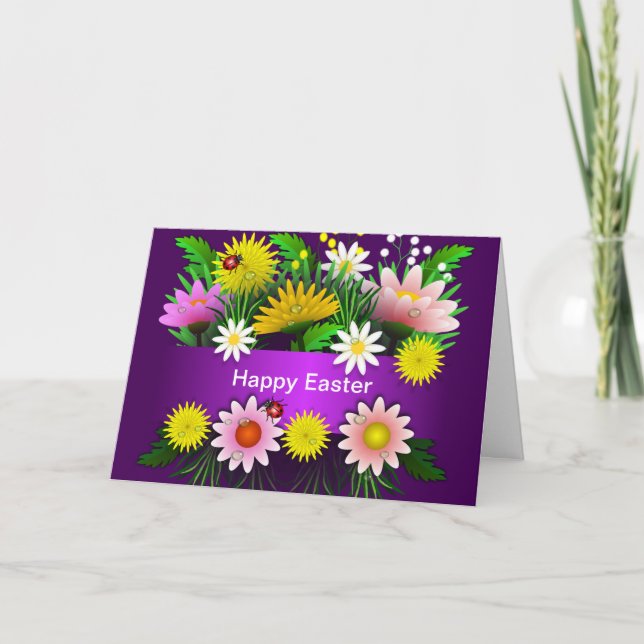 Blumen-Ostern-Karte Dankeskarte (Vorderseite)
