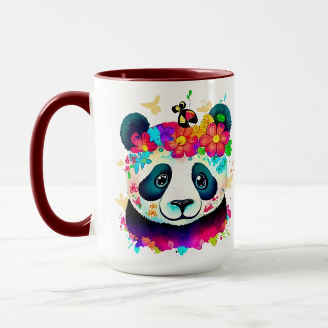 Blumen Panda Tasse (Links)