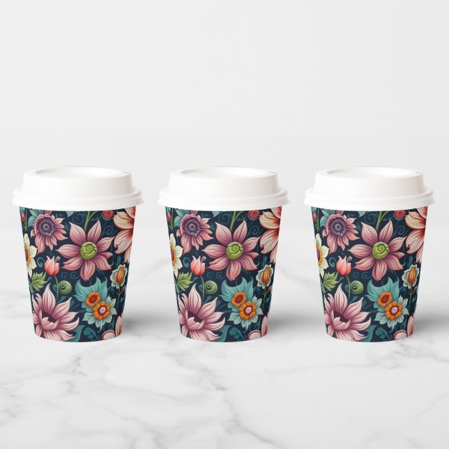 Blumen-Papierbecher Pappbecher (Multi)