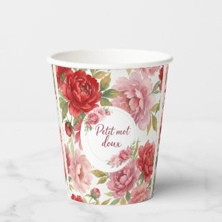 Blumen-Papierbecher Petit mot doux Pappbecher