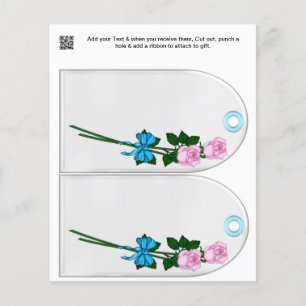 Blumen Partygeschenk oder Gefallen Taschenanhänger Flyer