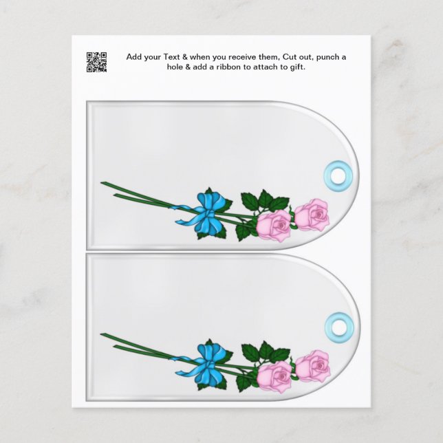 Blumen Partygeschenk oder Gefallen Taschenanhänger Flyer (Vorne)