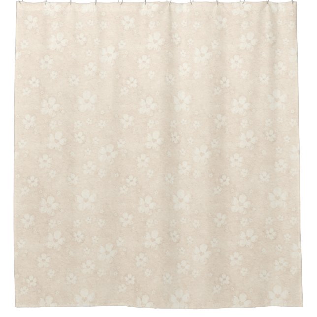 Blumen pastell Crememuster + Ihre Ideen Duschvorhang (Vorderseite)