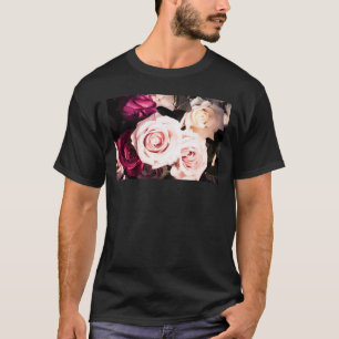 Blumen Pastell Rosa Rose Fotografie Herren T-Shirt