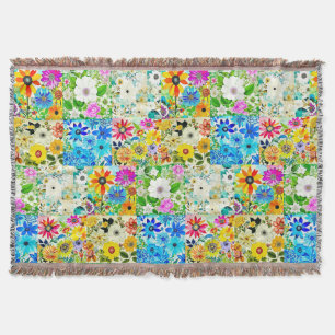 Blumen-Patchwork-Kunst Aquarell-Blumen Decke