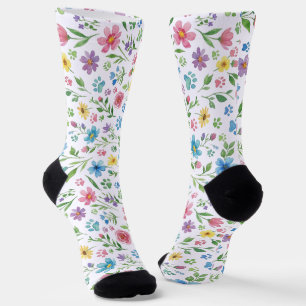 Blumen-Pfotenabdruck-Crewsocken Socken
