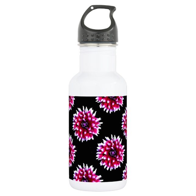 Blumen Platterns Trinkflasche (Vorderseite)