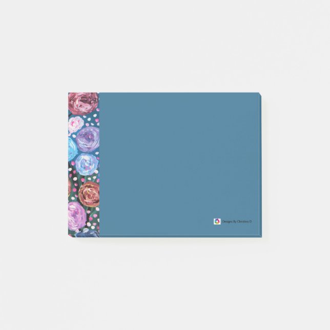 Blumen-Pop Post-it Klebezettel (Vorderseite)