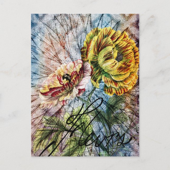 Blumen Postkarte (Vorderseite)