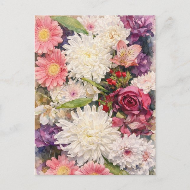 Blumen Postkarte (Vorderseite)