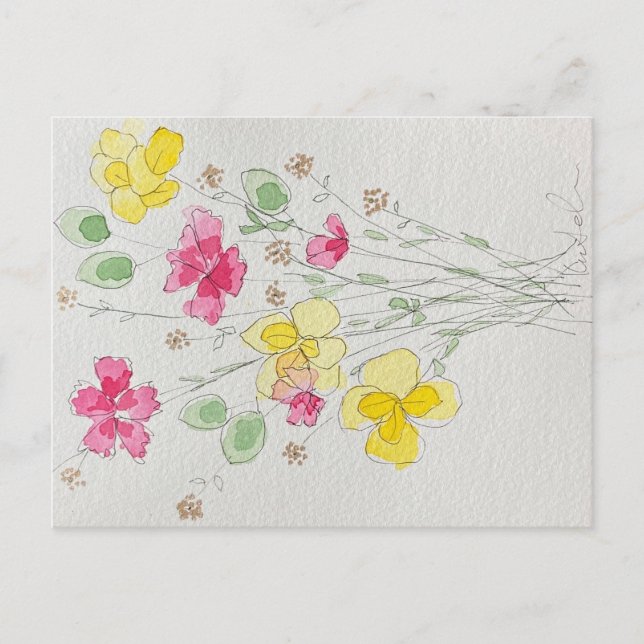 Blumen- Postkarte (Vorderseite)