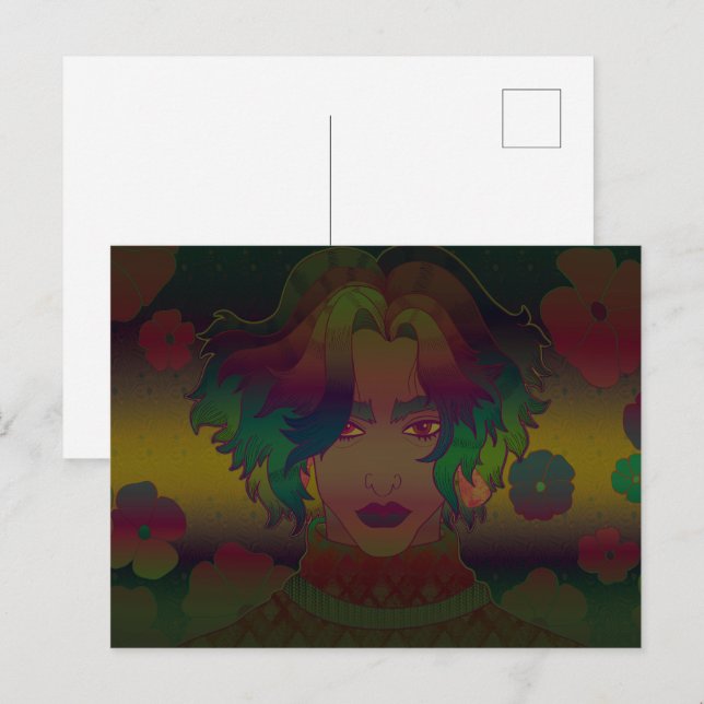 Blumen Postkarte (Vorne/Hinten)