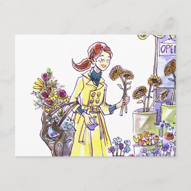 Blumen Postkarte (Vorderseite)