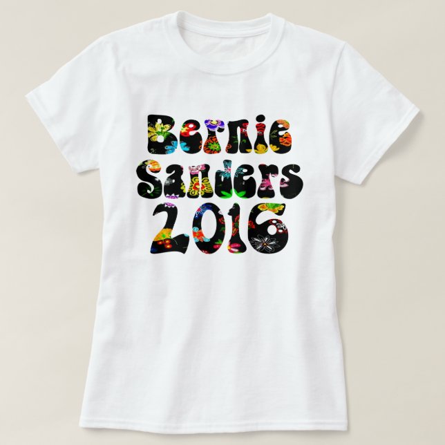 Blumen-Power-Bernie-Sandpapierschleifmaschinen T-Shirt (Design vorne)