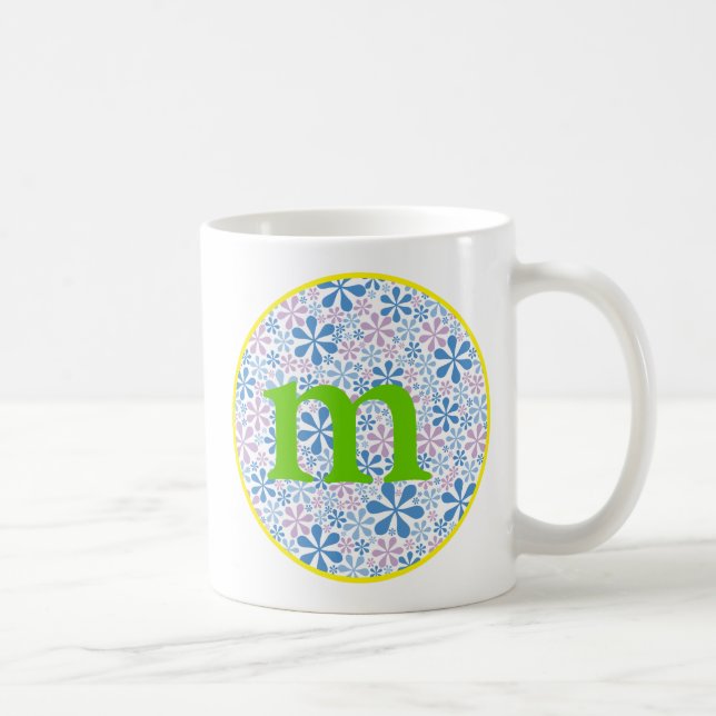 Blumen-Power blau/Grün Kaffeetasse (Rechts)
