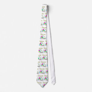 Blumen-Power deckte Krawatte mit Ziegeln