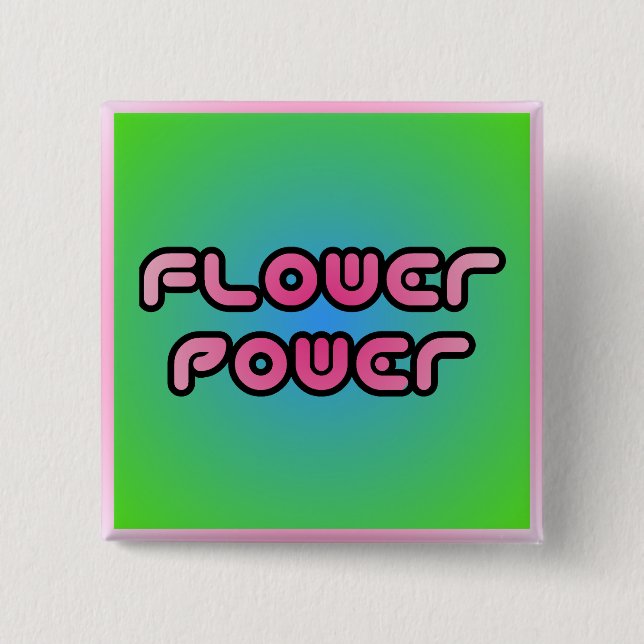 "Blumen-Power-" Knopf Button (Vorderseite)