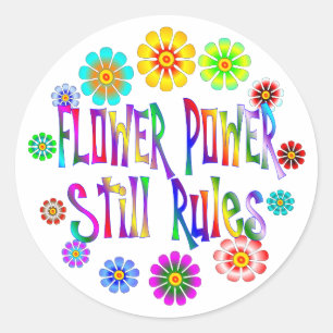 Blumen-Power-Regeln Runder Aufkleber