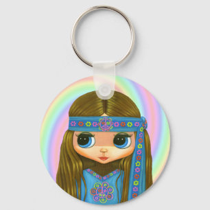 Blumen-PowerHippie Keychain Schlüsselanhänger