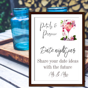 Blumen & Prosecco Florale Hochzeitsdusche Datums-S Poster