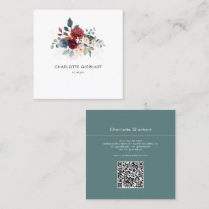 Blumen-QR-Code Grünpflanze Florist Quadratische Visitenkarte