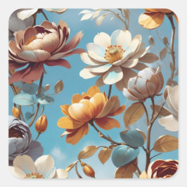 Blumen Quadratischer Aufkleber