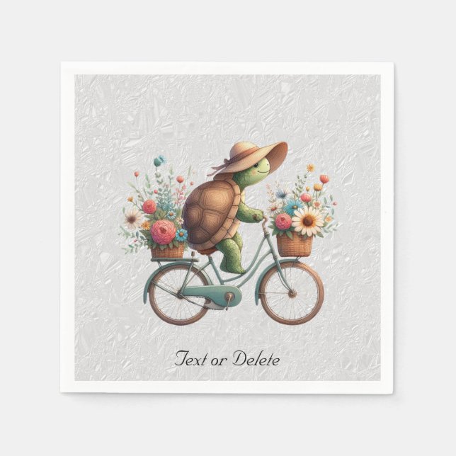 Blumen-Rad-Schildkröte-Servietten Serviette (Vorderseite)