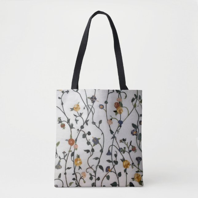 Blumen Reben Einkaufstasche Tasche (Vorderseite)