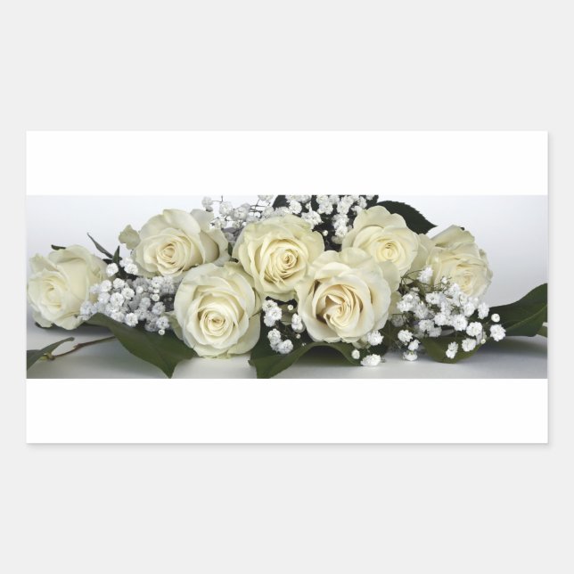 Blumen  rechteckiger aufkleber (Vorderseite)