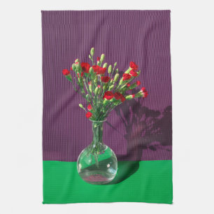 Blumen Red Caranet Bouquet Geschirrtuch