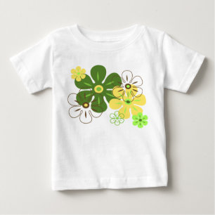 Blumen-Regen-hawaiisches Retro Blumen Baby T-shirt