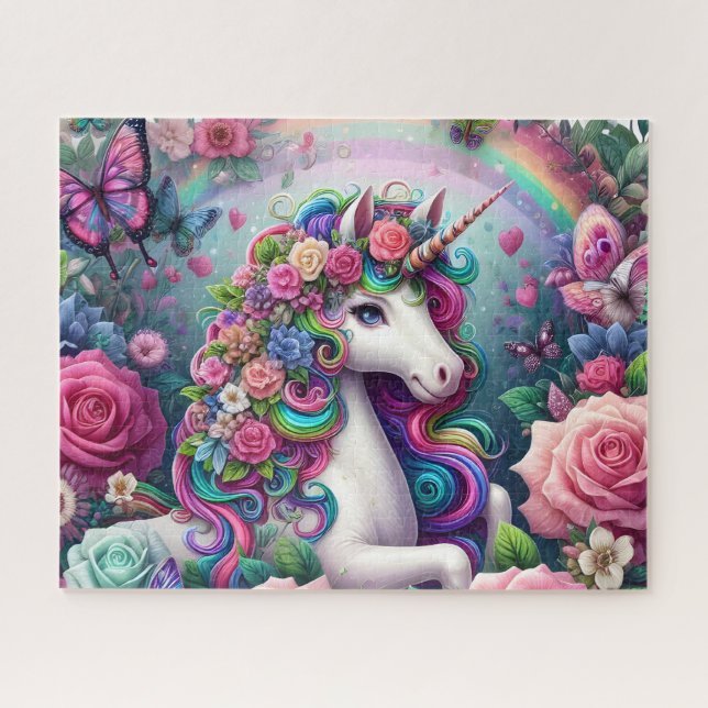 Blumen Regenbogen Einhorn (Horizontal)