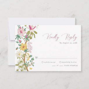 Blumen-Retro-Antwortkarten RSVP Karte