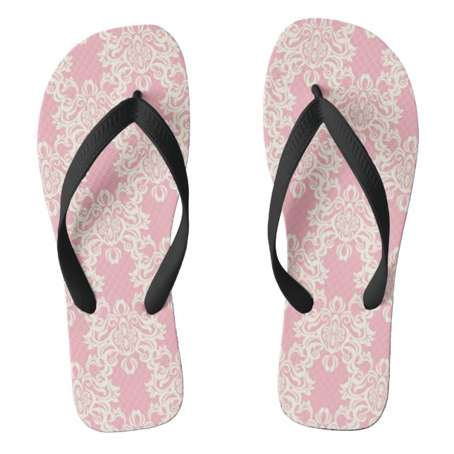Blumen-Retro-Damaskus Flip Flops (Fußbett)
