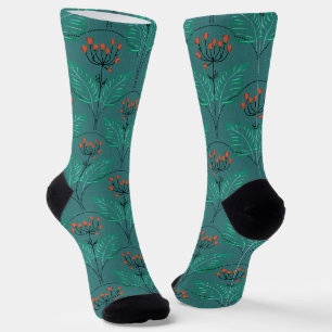 Blumen-Retro-Muster im Art Deco-Stil. Socken