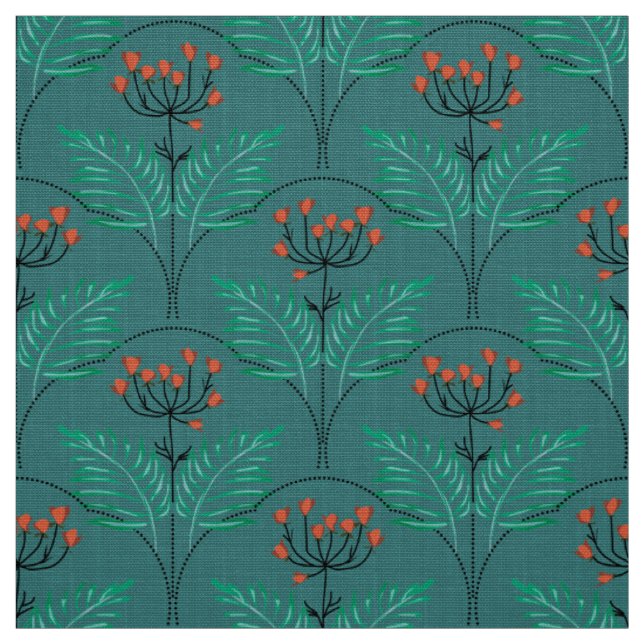 Blumen-Retro-Muster im Art Deco-Stil. Stoff (Muster)
