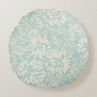 Blumen-Retro-Muster im Boho-Stil. Rundes Kissen
