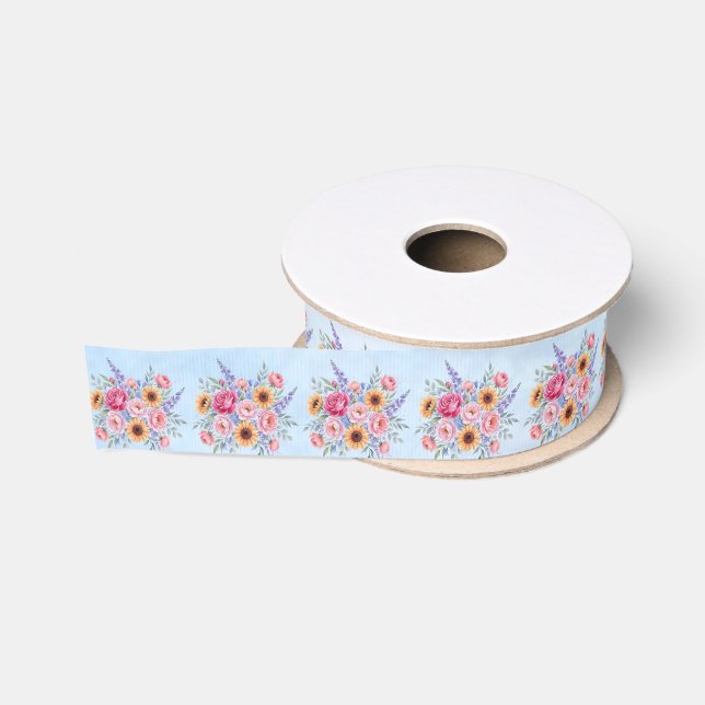 Blumen Ripsband (Spule)