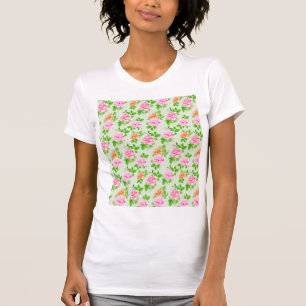 Blumen-Rosa-Rosen-Muster T-Shirt
