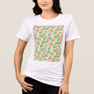 Blumen-Rosa-Rosen-Muster Tri-Blend Shirt