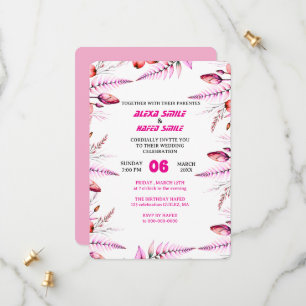 Blumen-Rosen-Hochzeitseinladung: Rosé Pink Save The Date