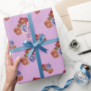 Blumen-Rosen- und Rosenknospenblumenkunst Geschenkpapier