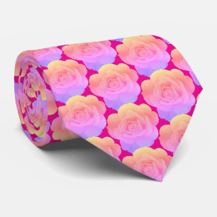 Blumen-Rosenmuster Hot Pink Abstrakte Geschenk Fav Krawatte