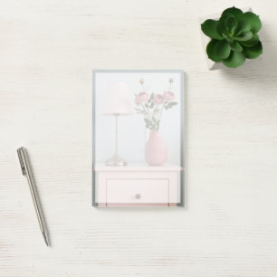 Blumen   Rosenstrahlen auf Nachtstand Post-it Klebezettel