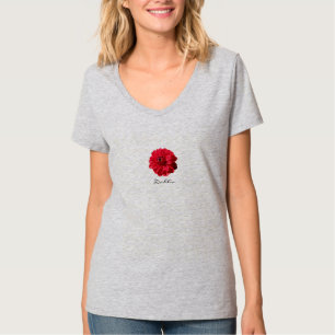 Blumen-rote Dahlie irgendein Text T-Shirt