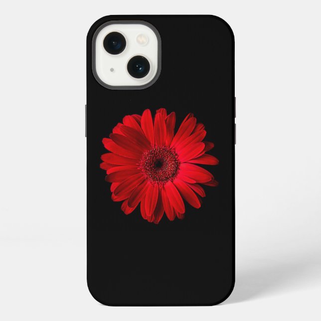 Blumen | Rote Gerbera-Daisy iPhone Hülle (Rückseite)