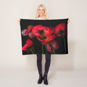 Blumen   Rote Pflaumen Fleecedecke
