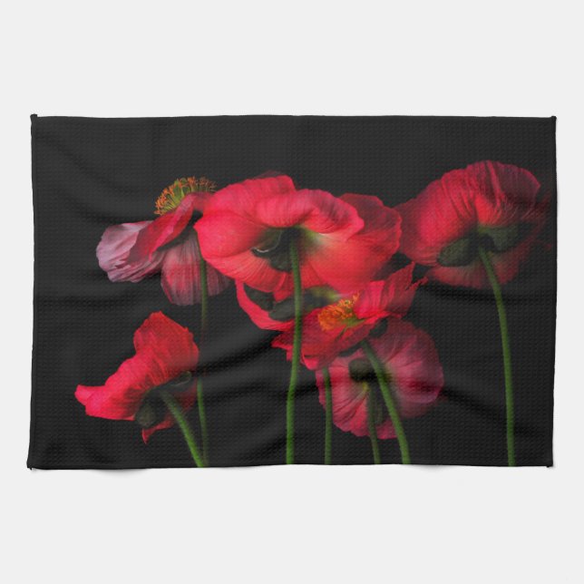 Blumen | Rote Pflaumen Geschirrtuch (Horizontal)